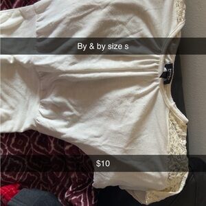 By & By White Lace Sleeve Top
